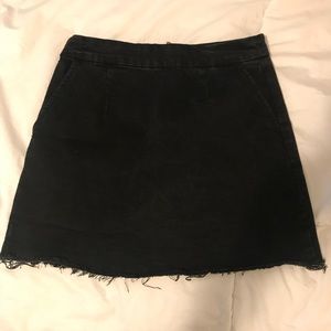 Black denim skirt